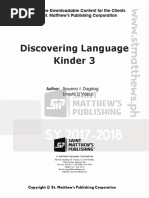 Discovering Language Kinder 3: Exclusive Downloadable Content For The Clients of St. Matthew's Publishing Corporation