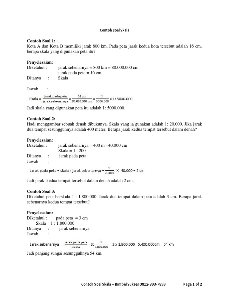 Contoh Soal Skala Sd