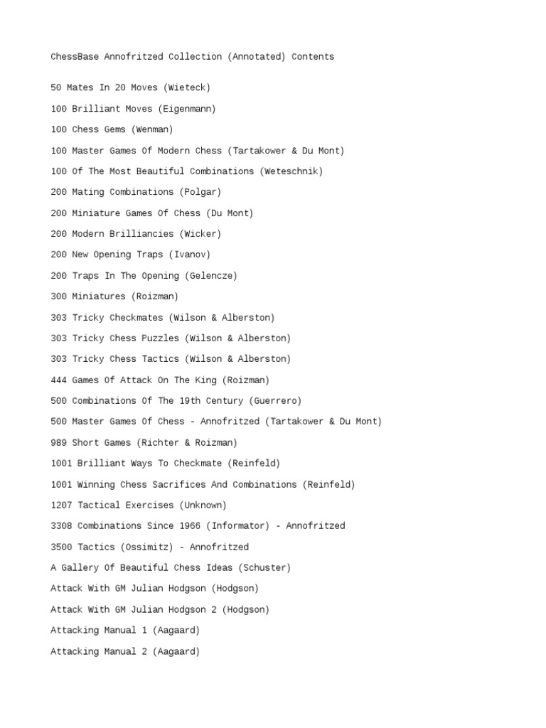 Annotated Chess Game Collection | PDF