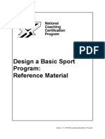 Design A Basic Sport Program: Reference Material