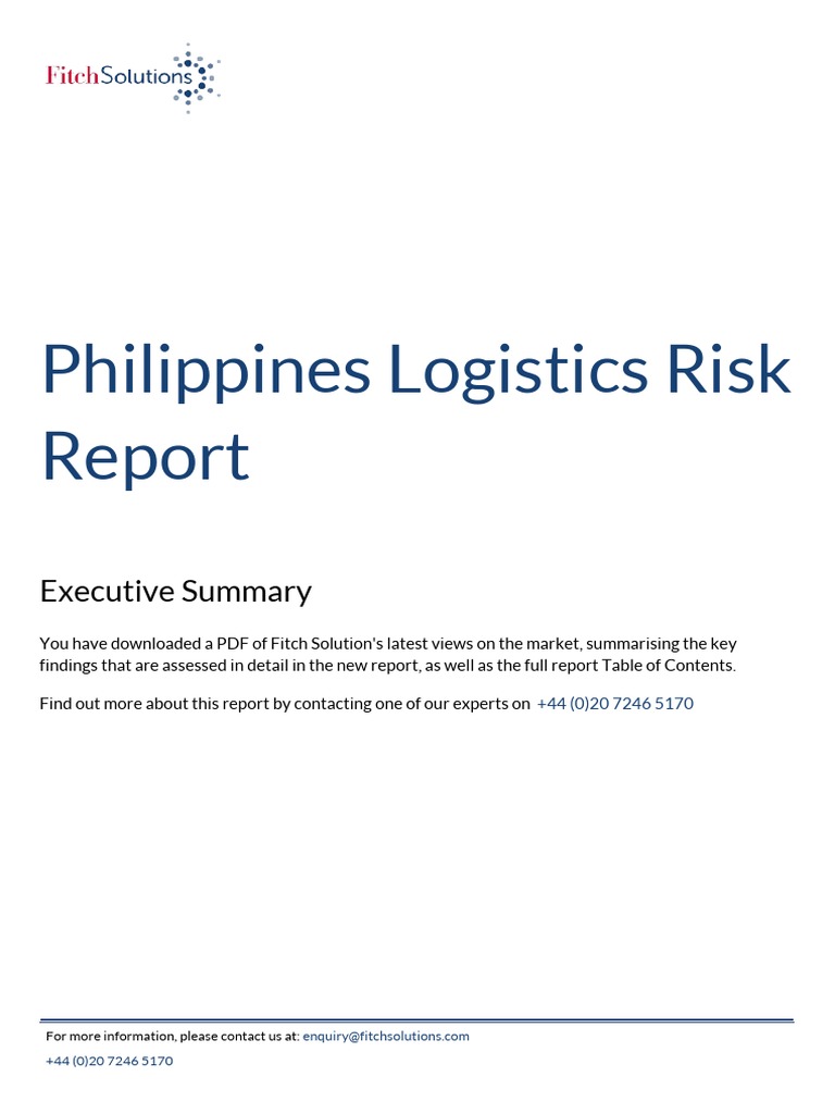 ExecutiveSummary Philippines Logistics Risk Report 662176 | PDF ...