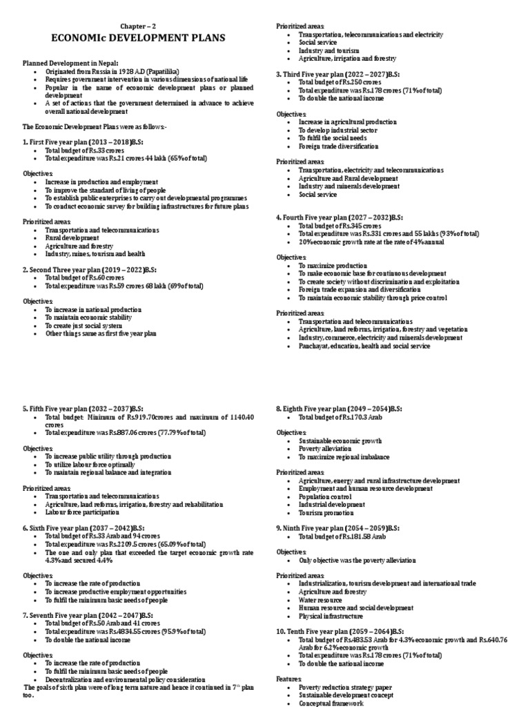 Economic Development Plans of Nepal | PDF | Infrastructure | Sustainability