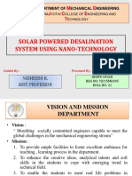 Solar Powered Desalination System Using Nano Technology