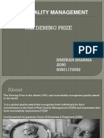 Total Quality Management: The Deming Prize