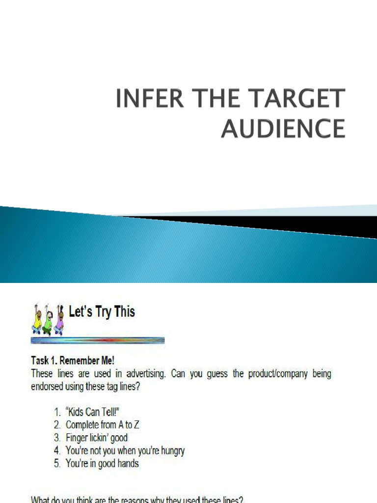 Infer The Target Audience | PDF