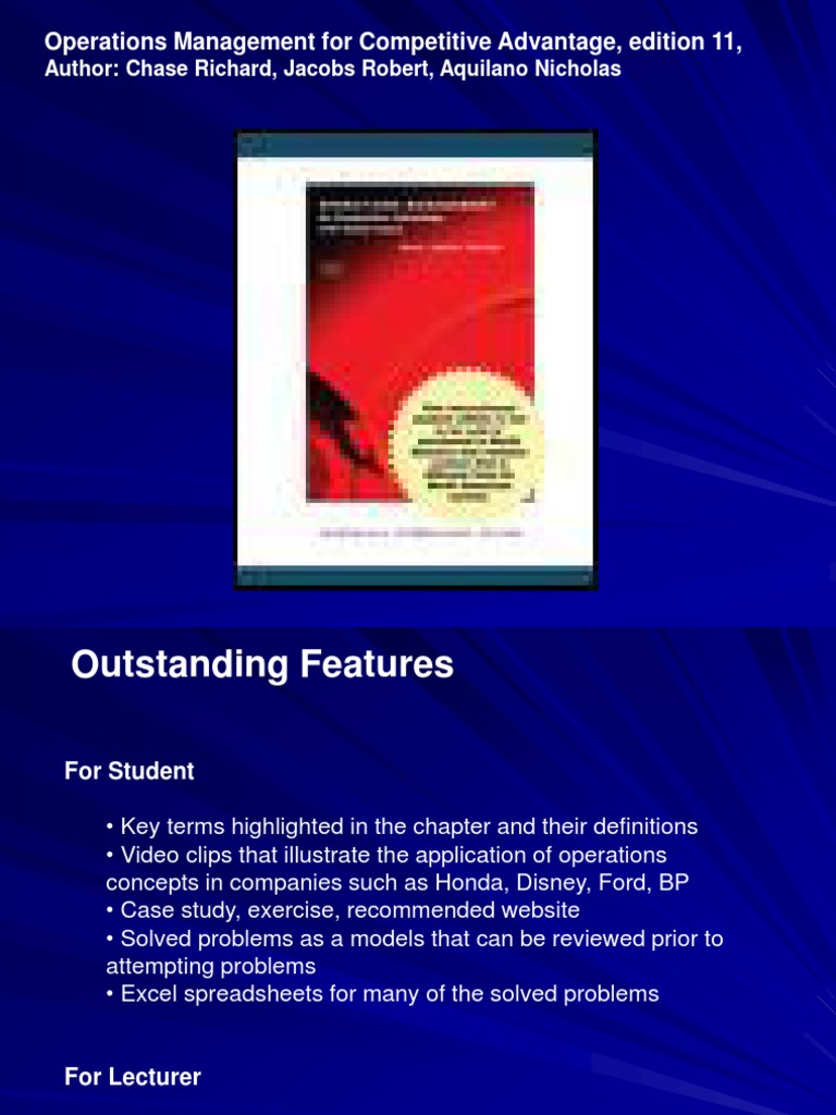 OPERATIONS MANAGEMENT FOR COMPETITIVE ADVANTAGE 11TH EDITION PDF intelligence overview