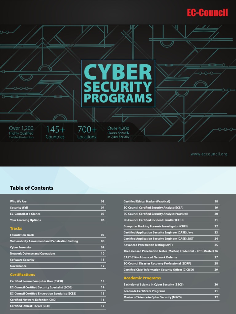 EC-Council Cybersecurity Training Overview | PDF | Computer Security ...
