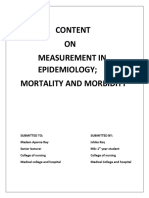 Content ON Measurement in Epidemiology Mortality and Morbidity