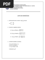 Lista de Exercícios Matrizes Eusiane