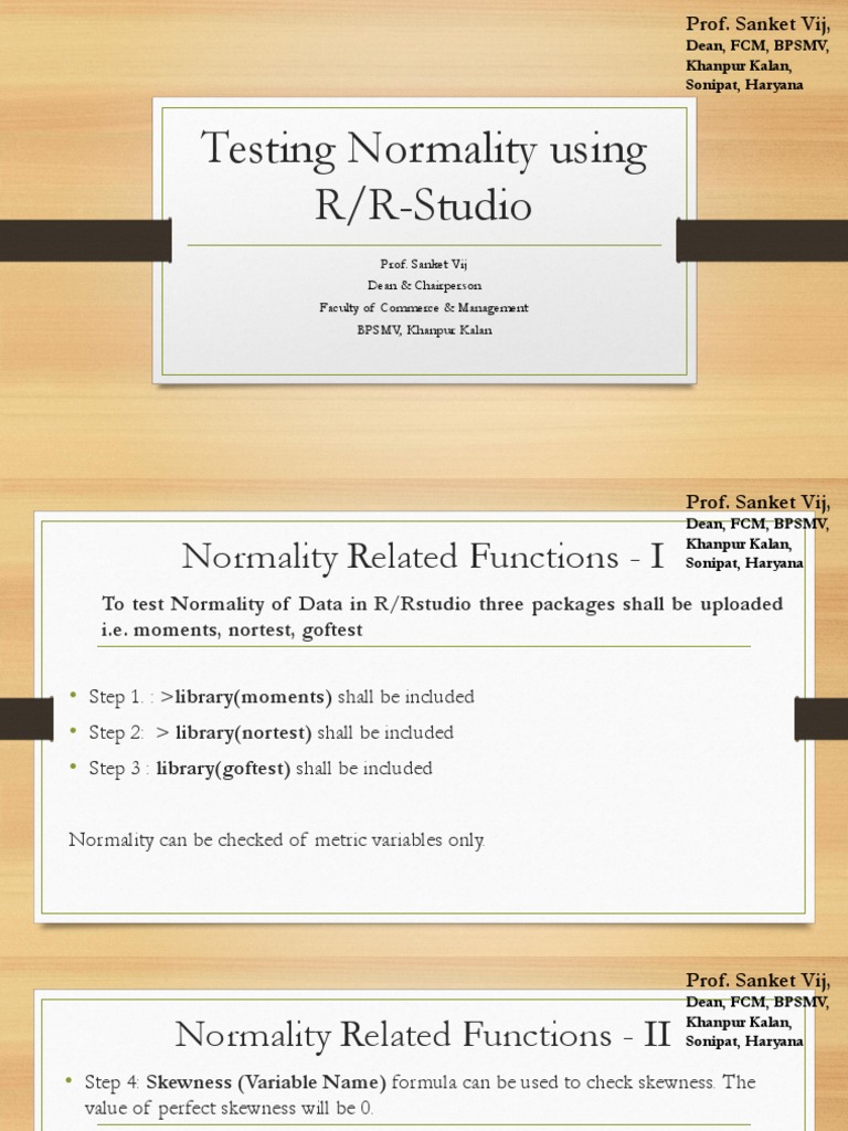 Normality Tests | PDF | Tests | Normal Distribution
