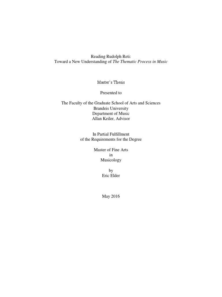 Understanding Reti's Thematic Process | PDF | Musical Compositions ...