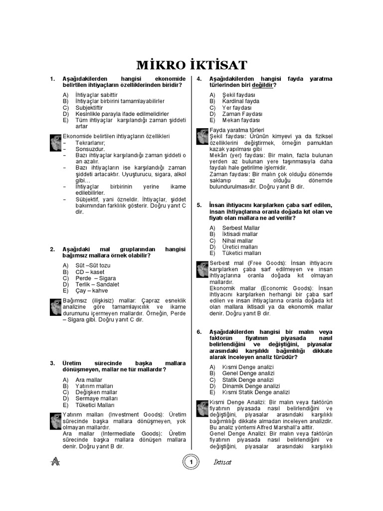 Iktisat Cozumlu Sorular Pdf