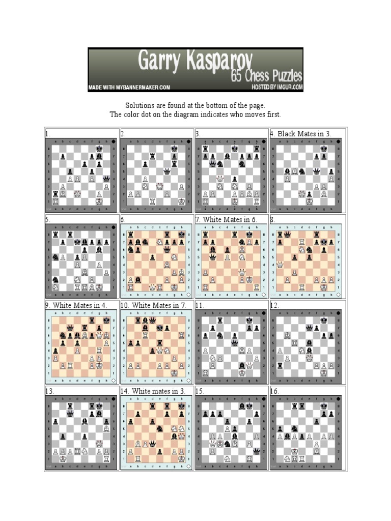 Chess Puzzles with Solutions PDF | PDF | Chess | Chess Theory