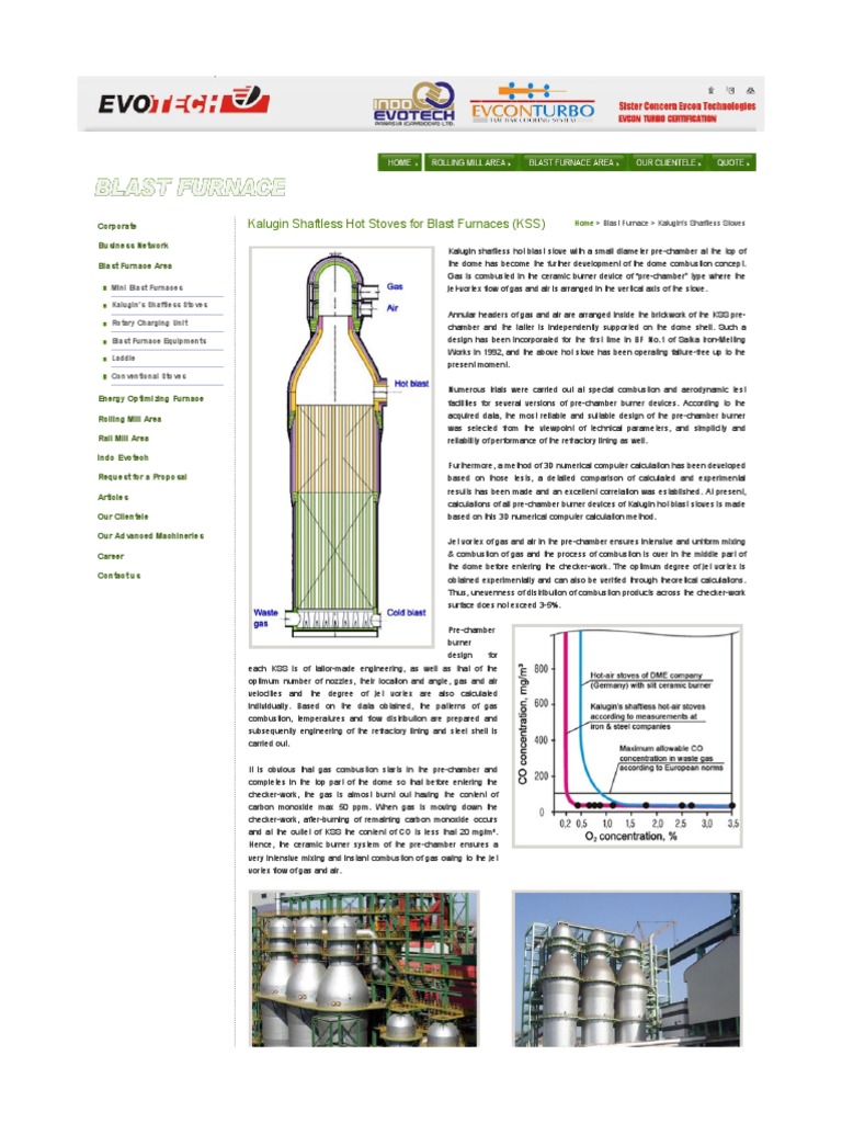 Kalugin Shaftless Hot Stoves For Blast Furnaces (KSS) PDF Jet