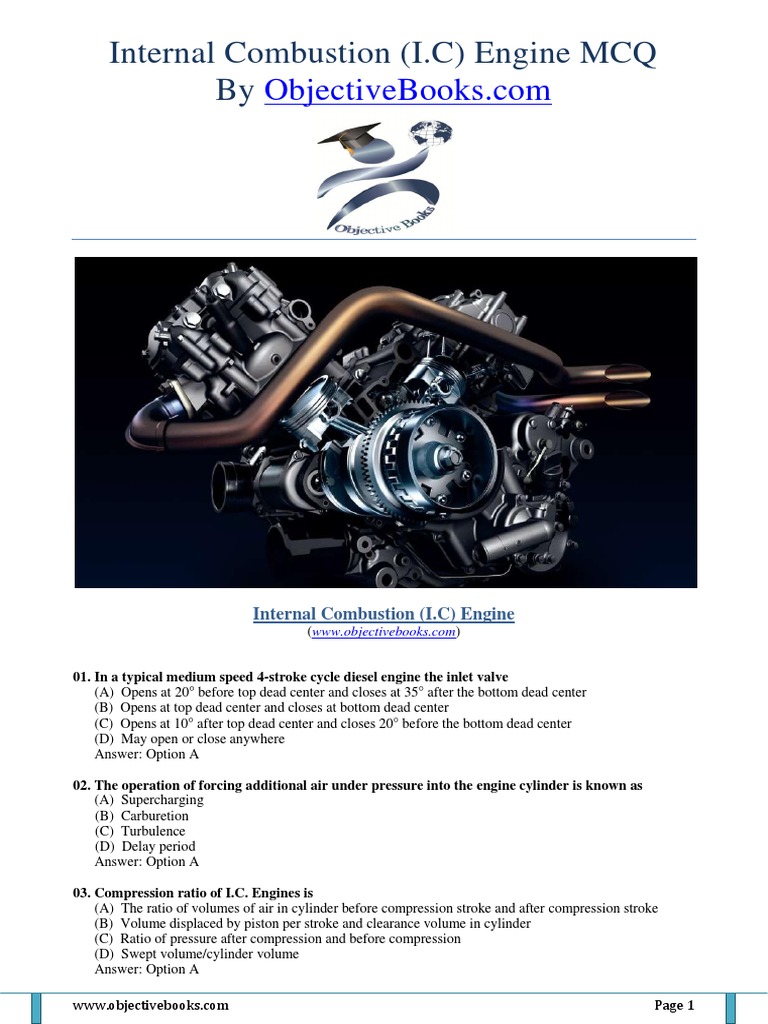 240 Important Internal Combustion Engines MCQ Question and Answer