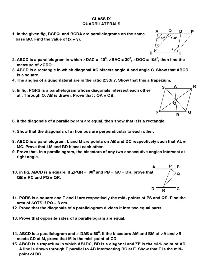 Quadrilateral S | PDF | Rectangle | Geometric Shapes