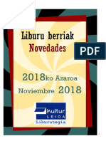 2018ko Liburu Berriak - Novedades de Noviembre Del 2018