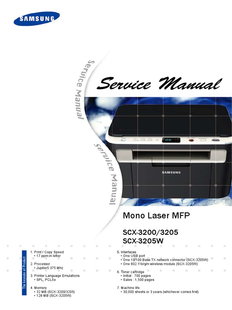 Samsung SCX-3200 Service Manual | PDF | Electrostatic Discharge