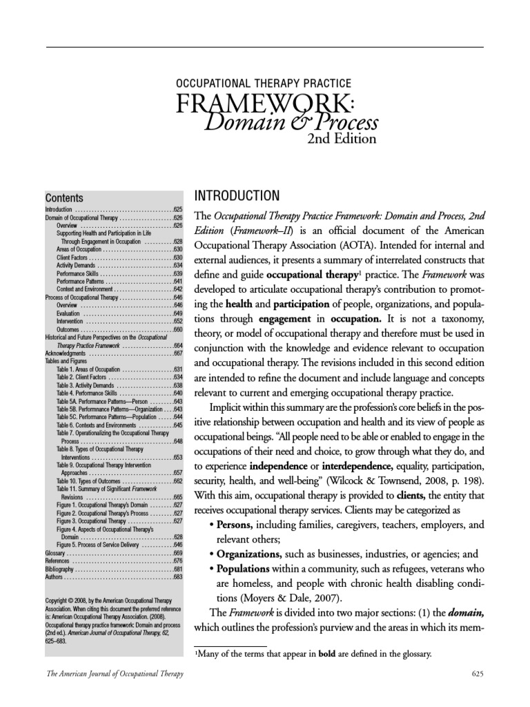 OTframworkOfpracticeAOTA PDF | PDF | Occupational Therapy