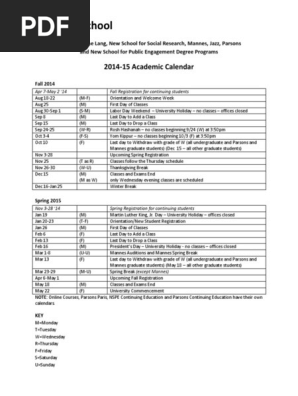 2014 2015 Academic Calendar PDF | PDF | Educational Institutions | Academia