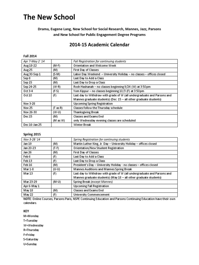 2014 2015 Academic Calendar PDF | PDF | Educational Institutions | Academia