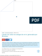 Listado de Todos Los Codigos de Error Generados Por Windows 10 PDF