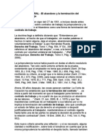 DERECHO LABORAL - Abandono y La Terminacion Del Contrato de Trabajo