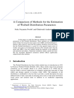 A Comparison of Methods For The Estimation of Weibull Distribution Parameters