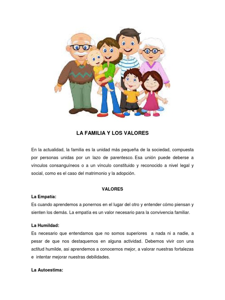 La Familia y Los Valores Mutaaaaa | Descargar gratis PDF | Felicidad ...