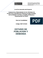 Informe de Poblacion Demanda Piura 2015