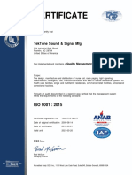 Certificate: Tektone Sound & Signal MFG