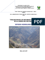 Evaluación Recursos Hídricos Cuenca Río Mala