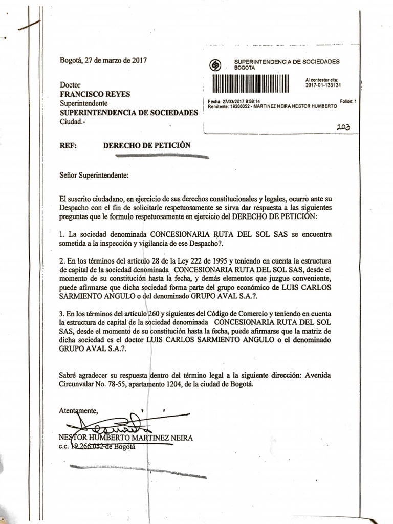 Derecho De Petición Pdf