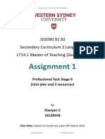 assignment 1 curriculum 2a