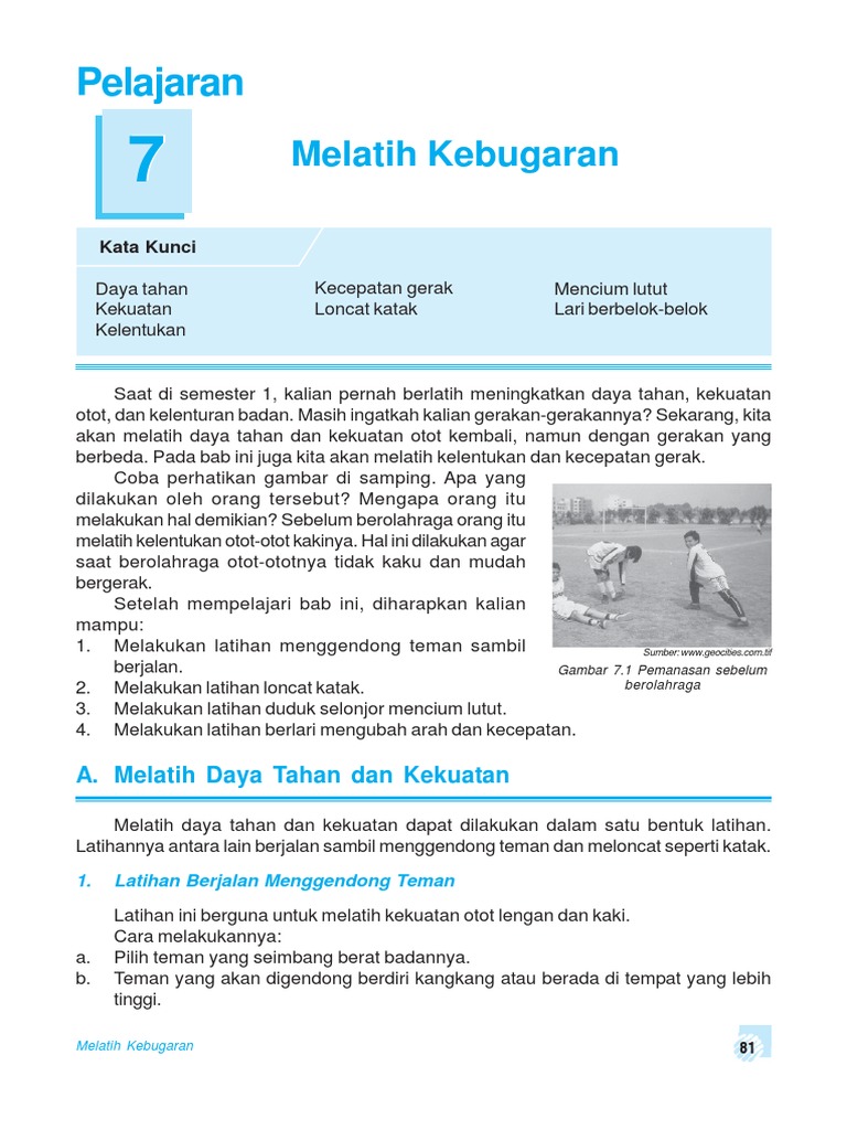 Penjasorkes Sd Mi Kelas 4 Pelajaran 7