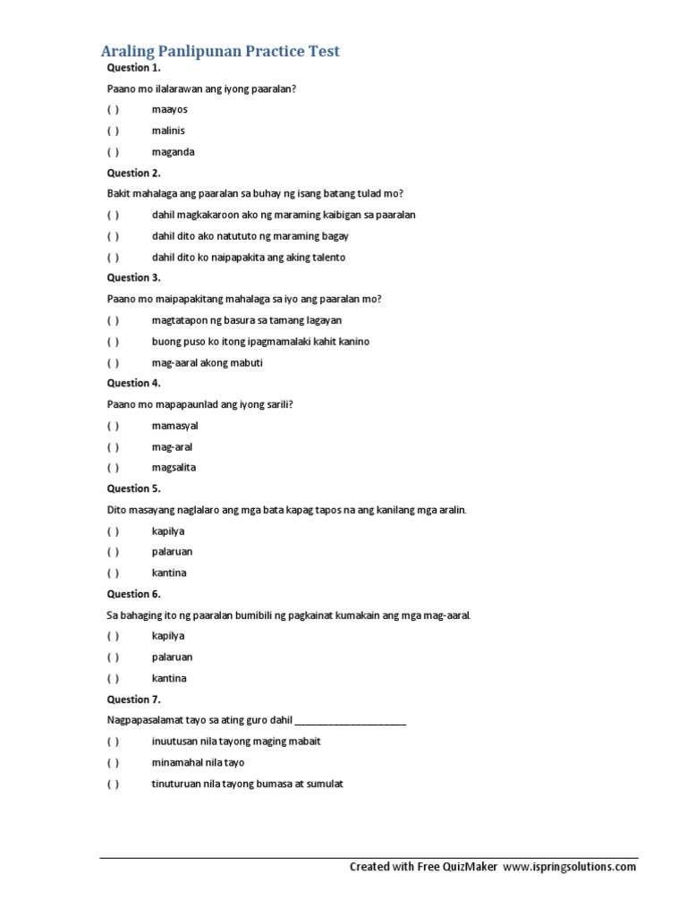 AP Practice Test | PDF