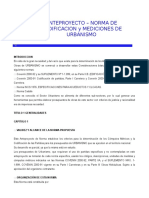 ANTEPROYECTO DE NORMA DE CODIFICACION Y MEDICIONES DE URBANISMO.doc
