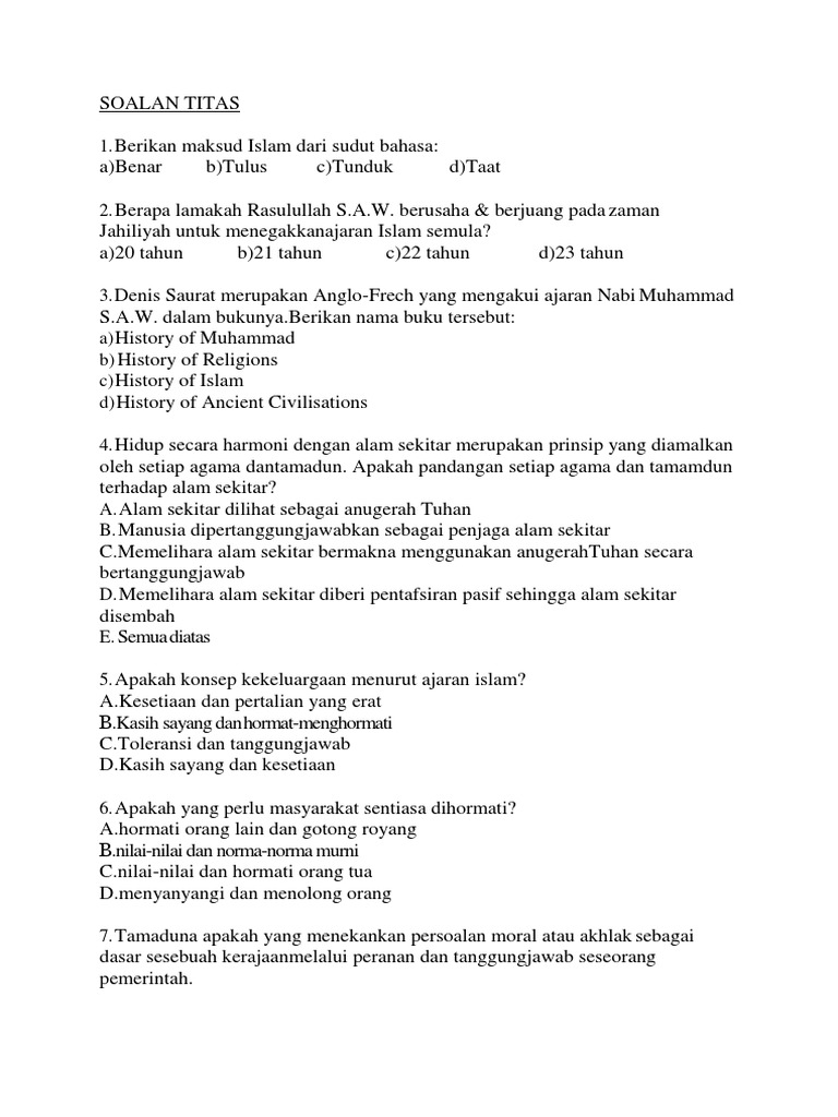 Titas Past Year Pdf