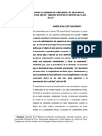 Para La Procedencia de La Demanda de Cumplimiento Es Necesario El Requerimiento de Fecha Cierta y Haberse Interpuesto Dentro Del Plazo de Ley. Por. Janner Alan Lopez Avendaño.