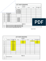 List Shop Drawing