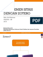 Materi Zotero - M Arif Rahman