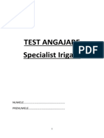 Test Angajare Specialist Irigatii