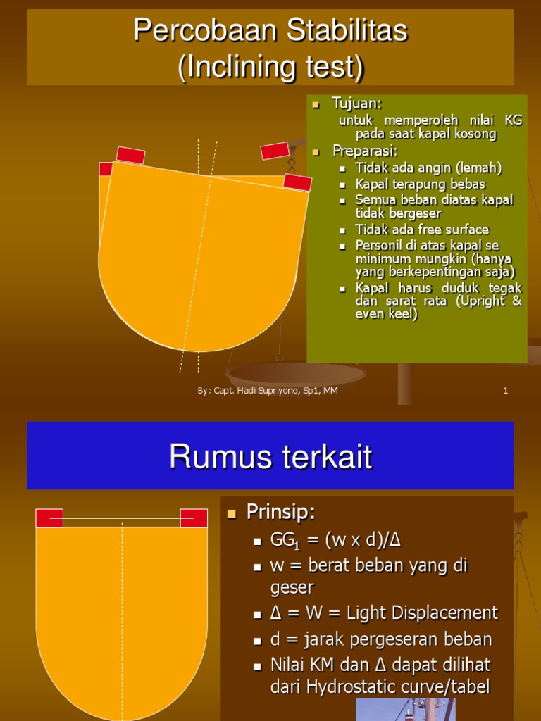 Uji Inclining untuk Stabilitas Kapal | PDF