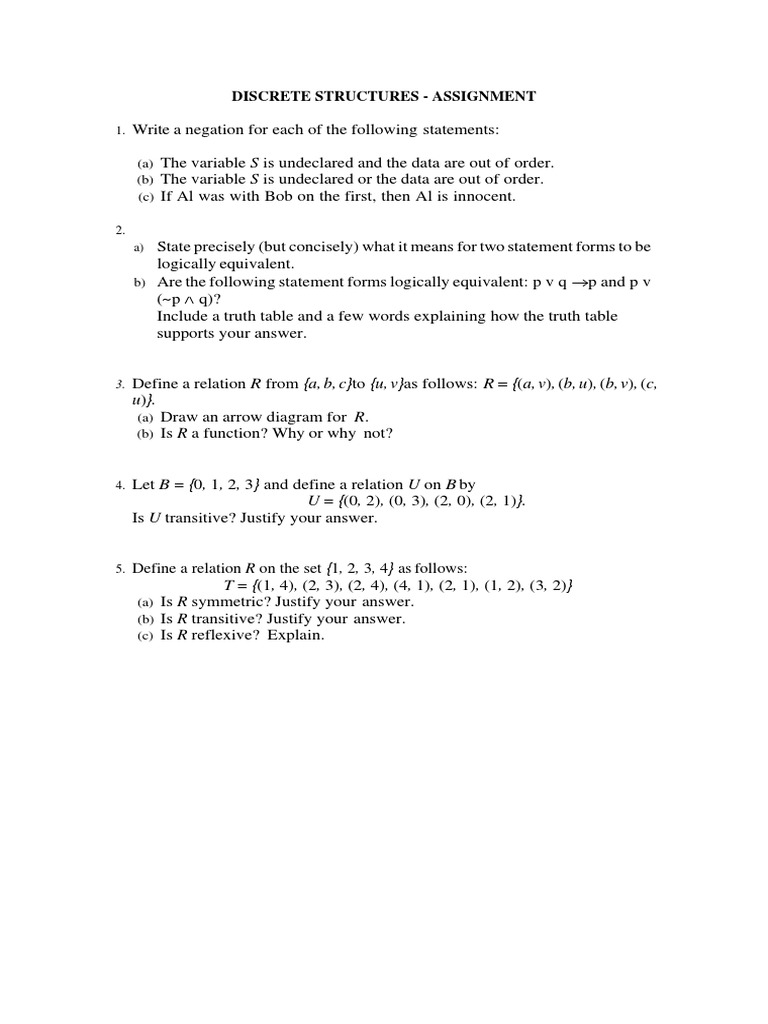 Discrete Structures Study Guide