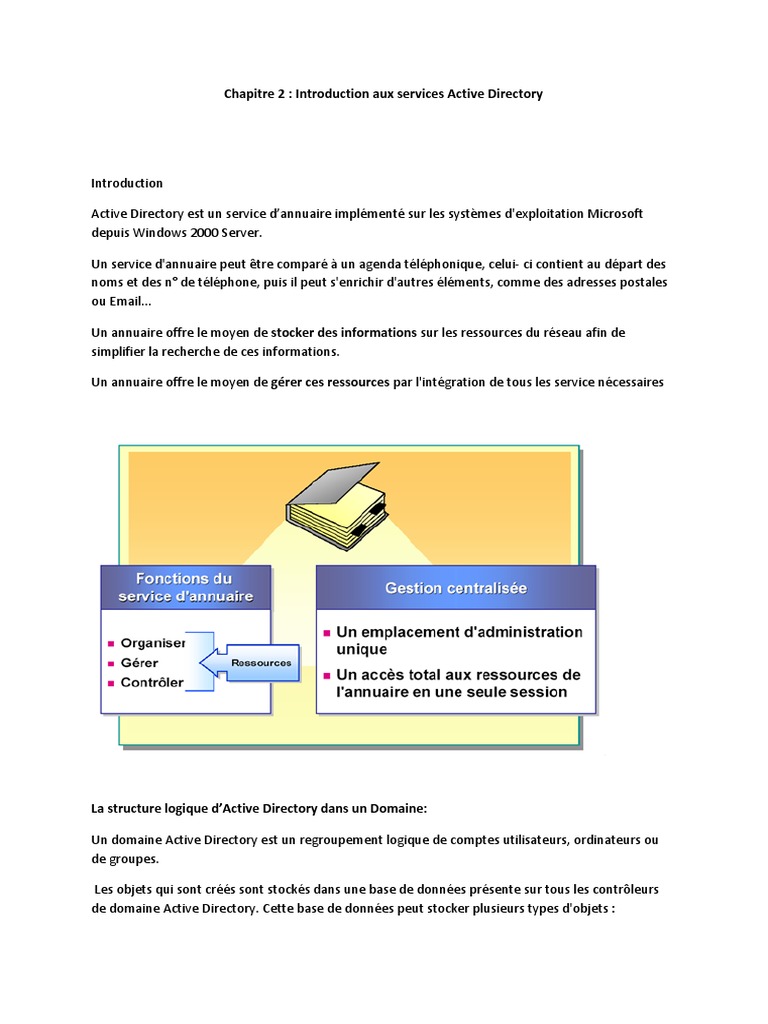 Introduction à Active Directory | PDF | Active Directory | Bases de données