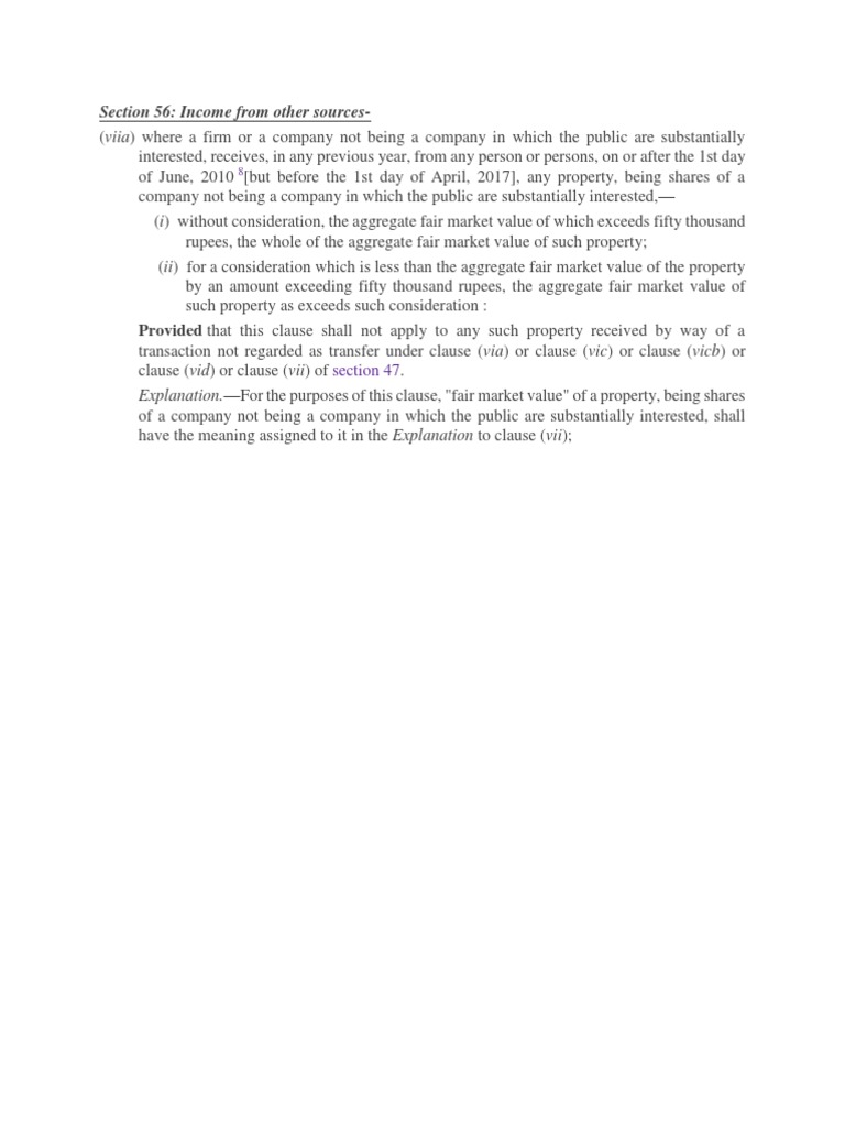 Section 56 (2) (Viia) by Sumit | PDF