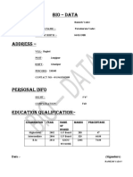 Bio - Data: Date (Signature)