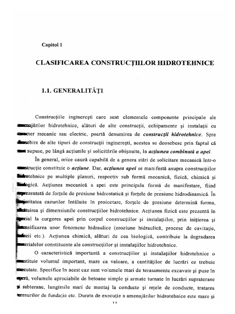 Clasificare Constructii Hidrotehnice | PDF