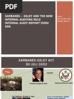 PPT SARBANES – OXLEY AND THE NEW INTERNAL AUDITING RULE INTERNAL AUDIT REPORT VERSI SOA