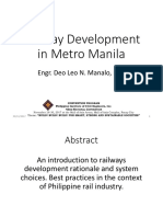 Railway Development in Metro Manila: Engr. Deo Leo N. Manalo, PHD